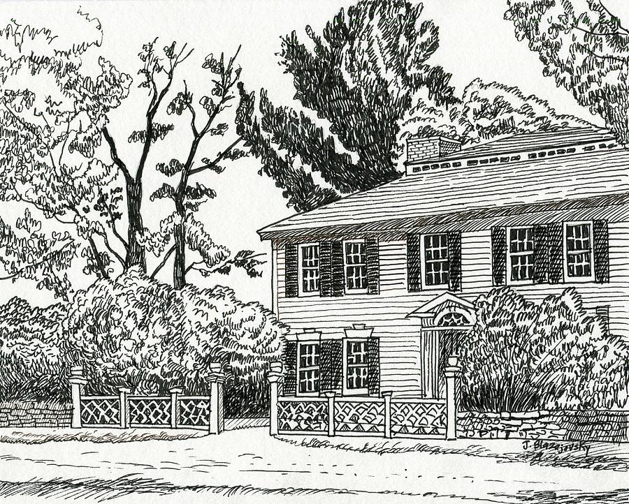 Salem Towne House Old Sturbridge Village Drawing by Jeff Blazejovsky