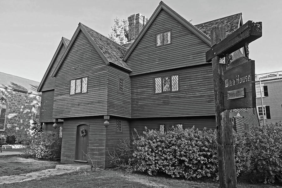 Salem Witch House Salem MA Black and White Photograph by Toby McGuire