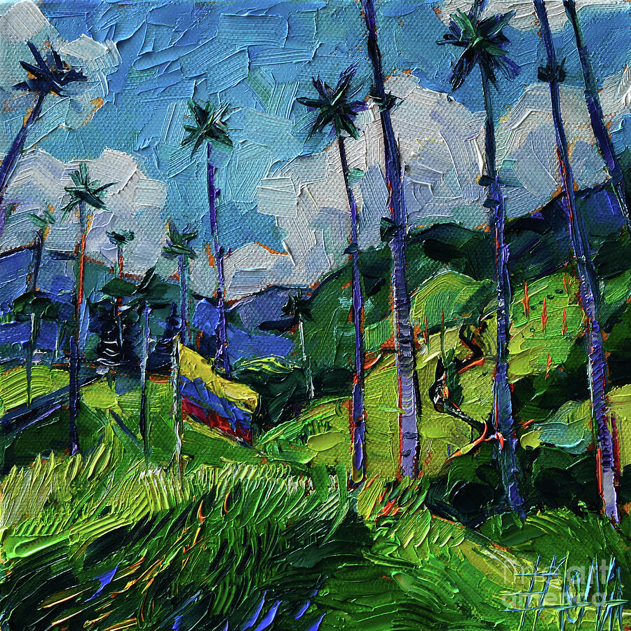 Landscape Painting - SALENTO, COLOMBIA - commissioned oil painting Mona Edulesco by Mona Edulesco