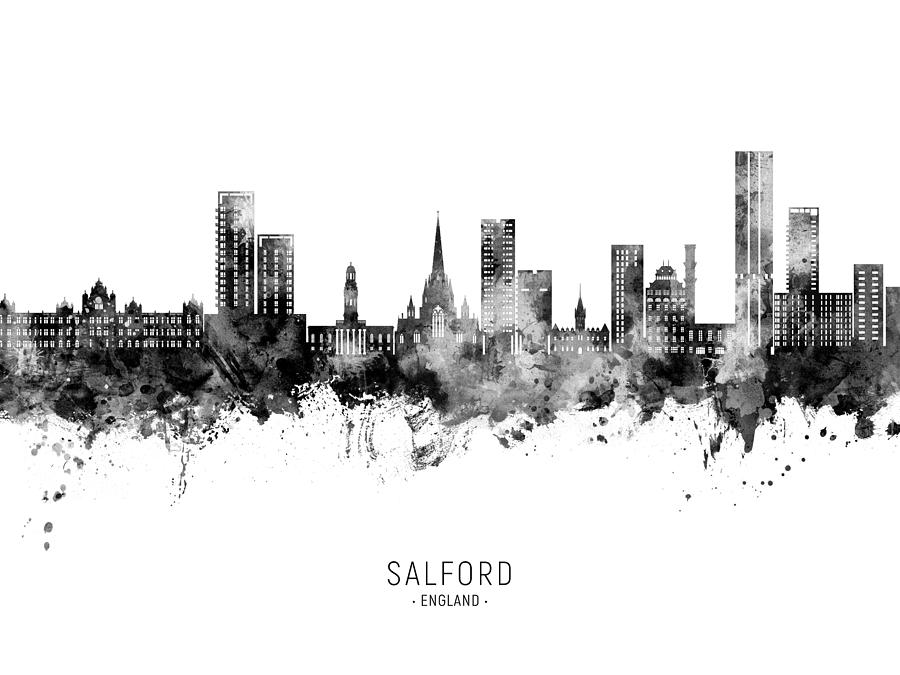 Salford England Skyline #51 Digital Art by Michael Tompsett
