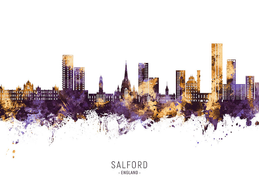 Salford England Skyline #52 Digital Art by Michael Tompsett