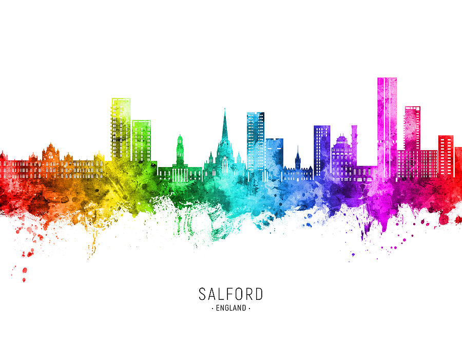 Salford England Skyline #54 Digital Art by Michael Tompsett