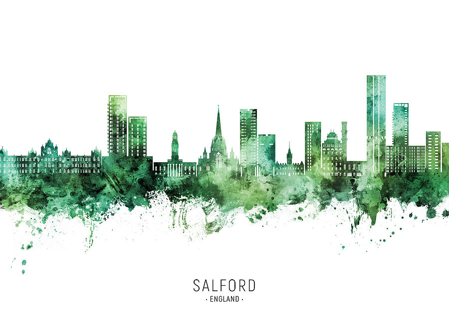 Salford England Skyline #57 Digital Art by Michael Tompsett