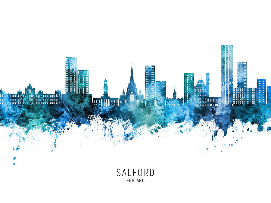 Salford England Skyline #59 Digital Art by Michael Tompsett