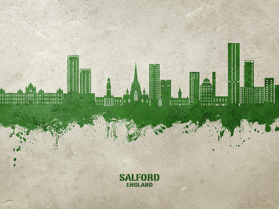 Salford England Skyline #62 Digital Art by Michael Tompsett