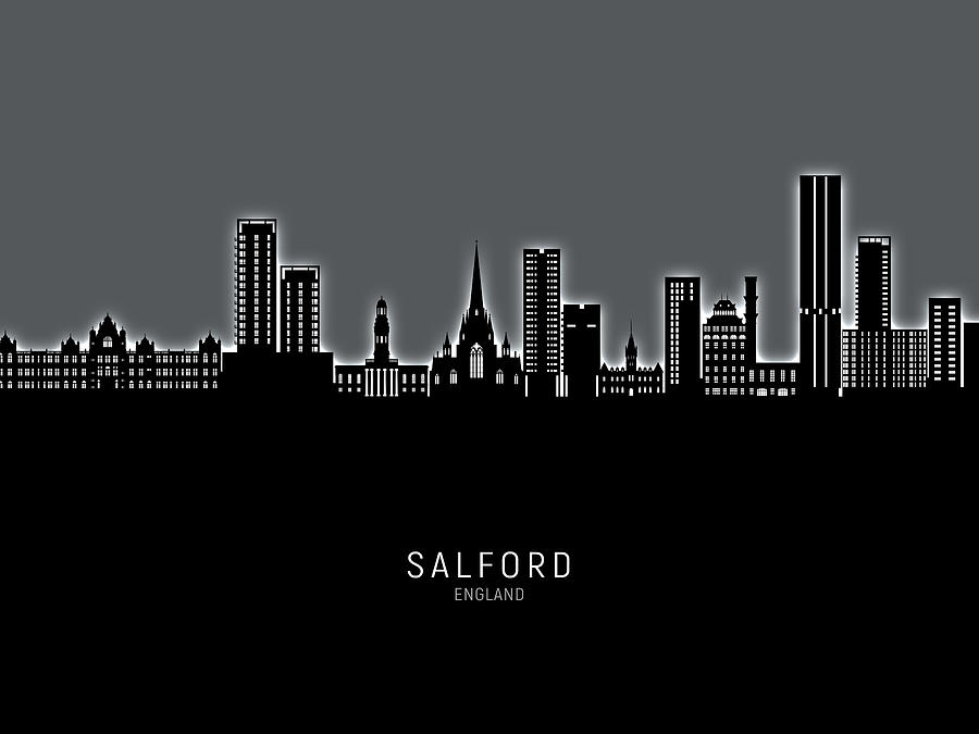 Salford England Skyline #64 Digital Art by Michael Tompsett