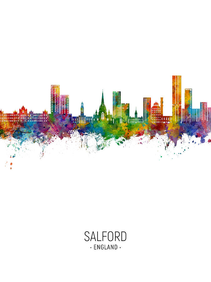 Salford England Skyline #72 Digital Art by Michael Tompsett