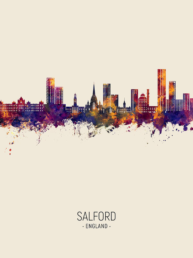 Salford England Skyline #73 Digital Art by Michael Tompsett