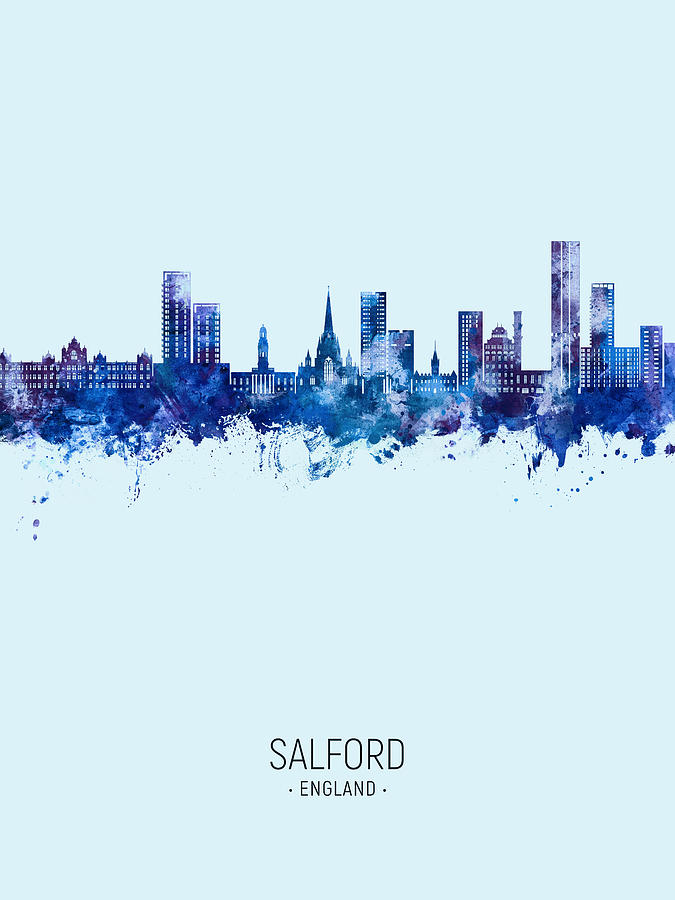 Salford England Skyline #74 Digital Art by Michael Tompsett