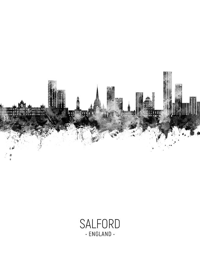 Salford England Skyline #76 Digital Art by Michael Tompsett