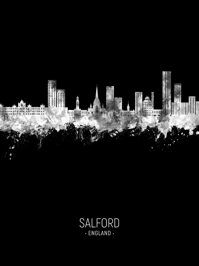 Salford England Skyline #77 Digital Art by Michael Tompsett