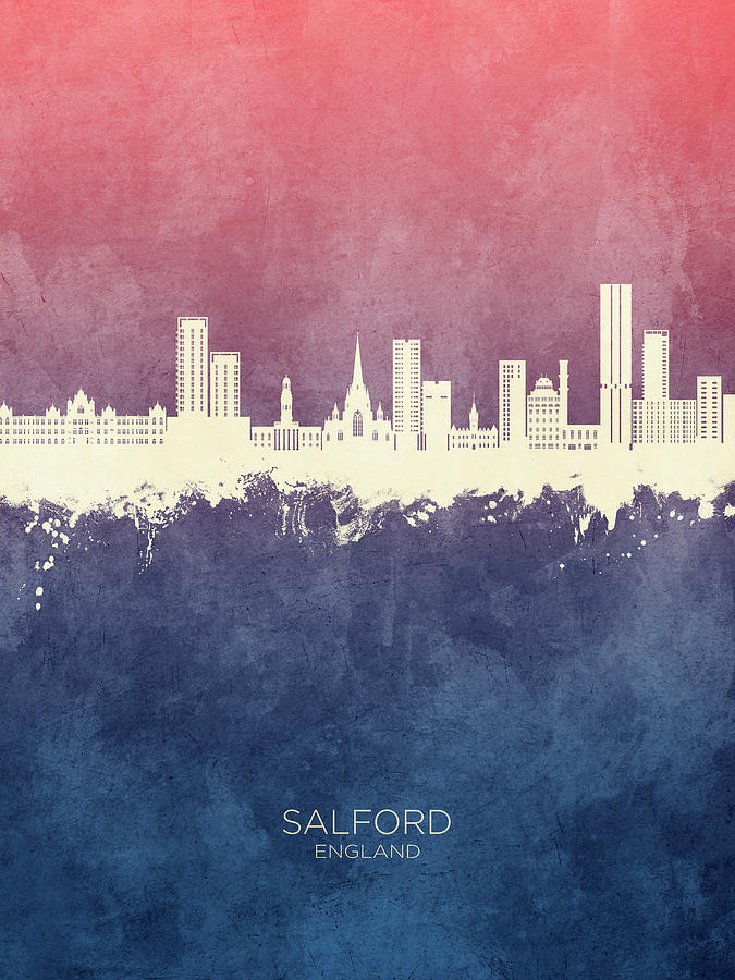 Salford England Skyline #84 Digital Art by Michael Tompsett