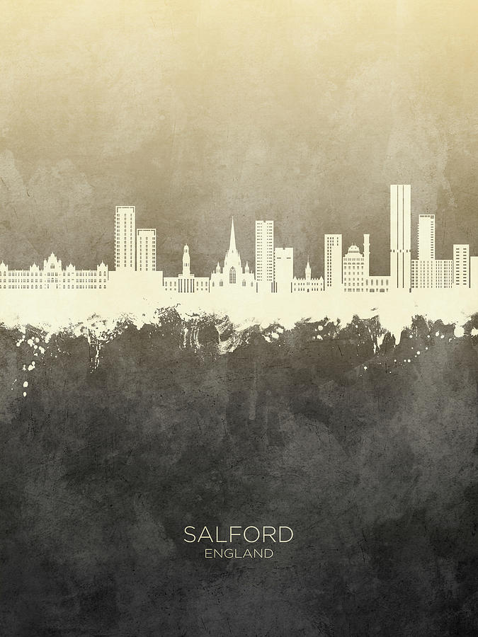 Salford England Skyline #86 Digital Art by Michael Tompsett