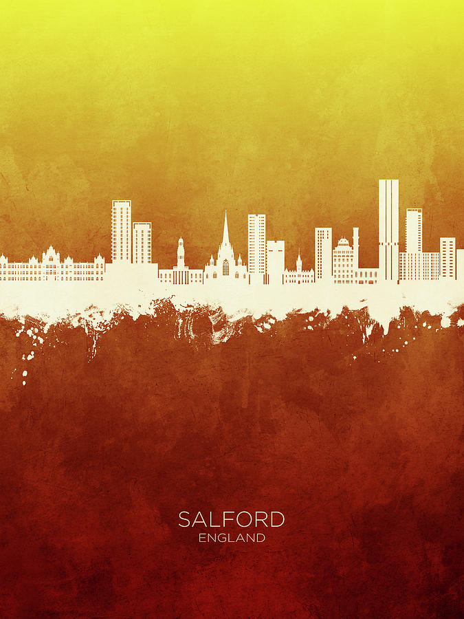 Salford England Skyline #87 Digital Art by Michael Tompsett