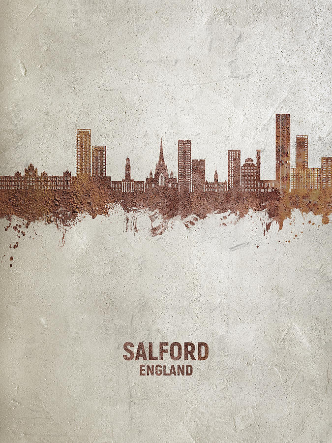 Salford England Skyline #88 Digital Art by Michael Tompsett