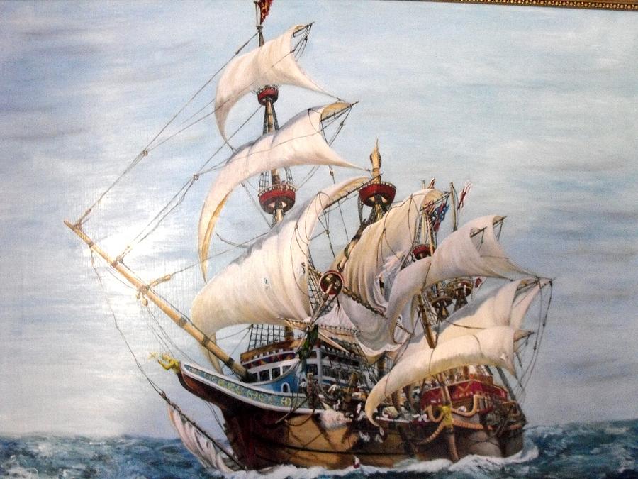 Saling Ship Painting by HH Palliser