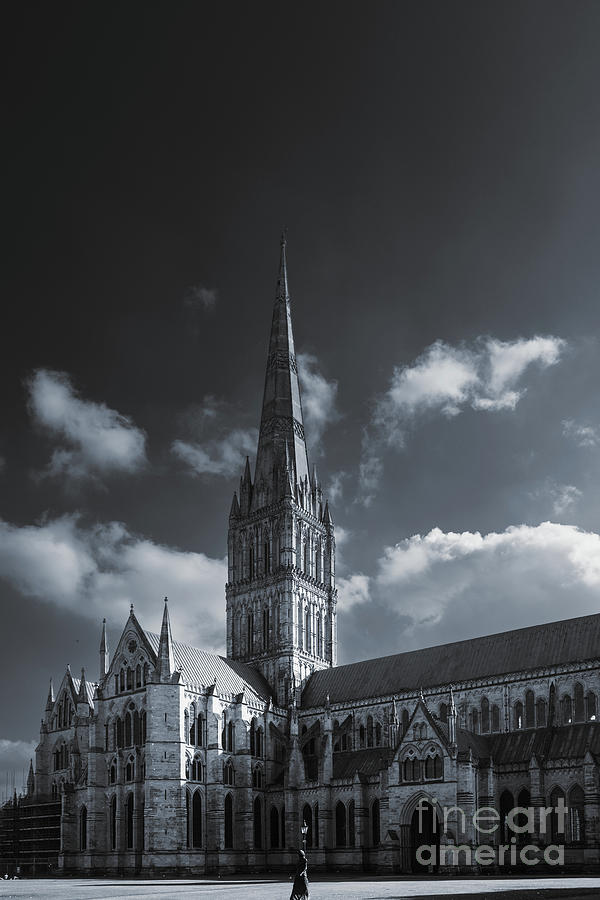 Salisbury Cathedral and spire Photograph by Peter Noyce