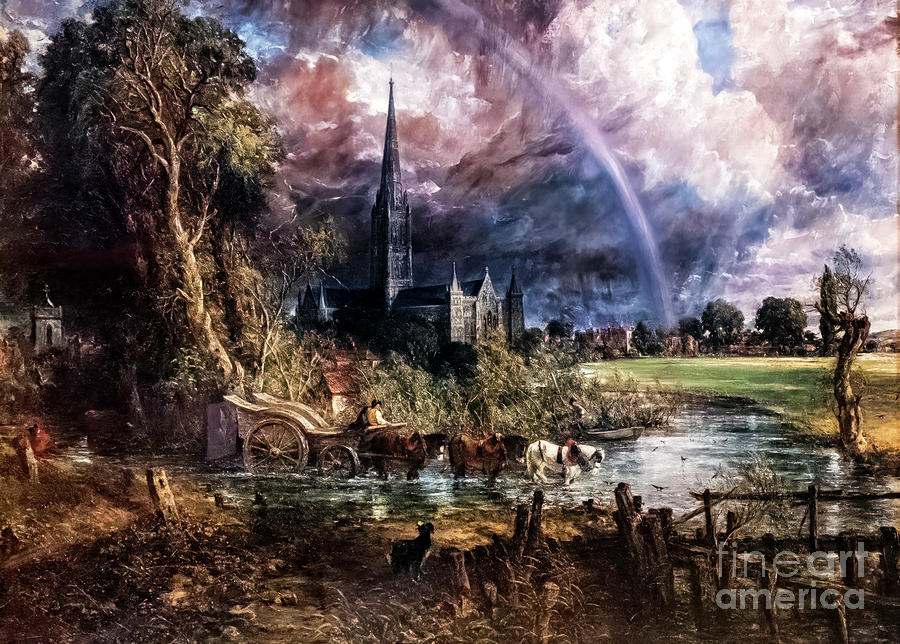 Salisbury Cathedral from the Meadows by John Constable 1831 Painting by John Constable