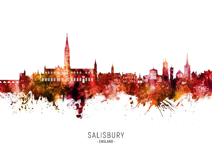 Salisbury England Skyline #17 Digital Art by Michael Tompsett