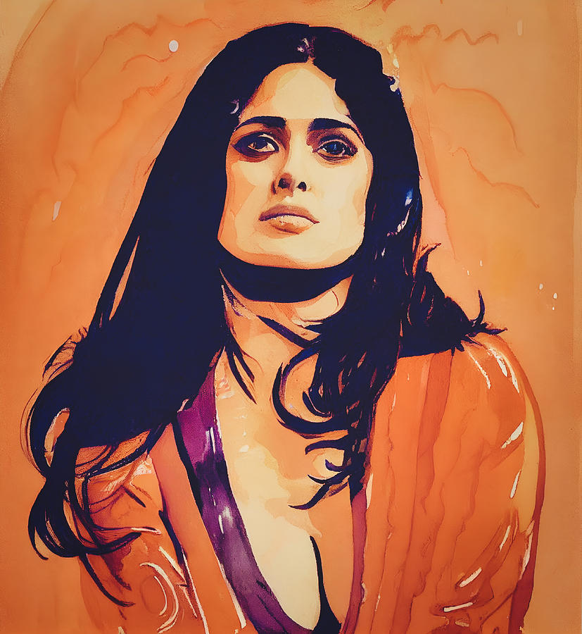 Salma Hayek Mixed Media by OnionMarket - - Fine Art America