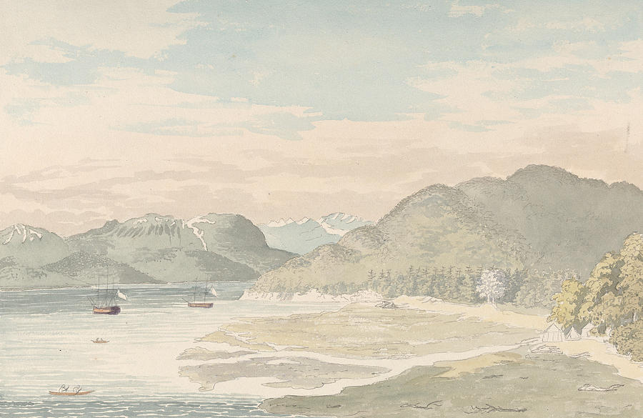 Salmon Cove Observatory Inlet New Cornwall Drawing by Charles Hamilton Smith
