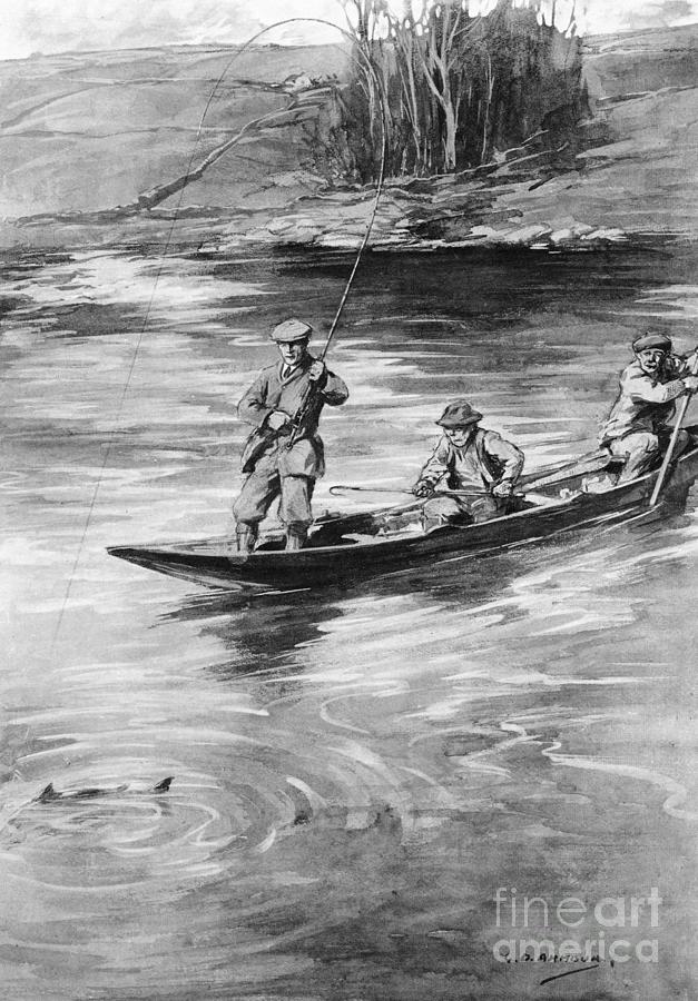 Salmon Fishing, 1921 Drawing by G D Armour