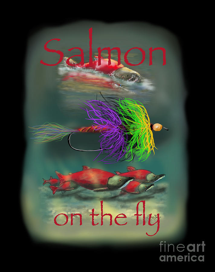 Salmon on the Fly Digital Art by Doug Gist
