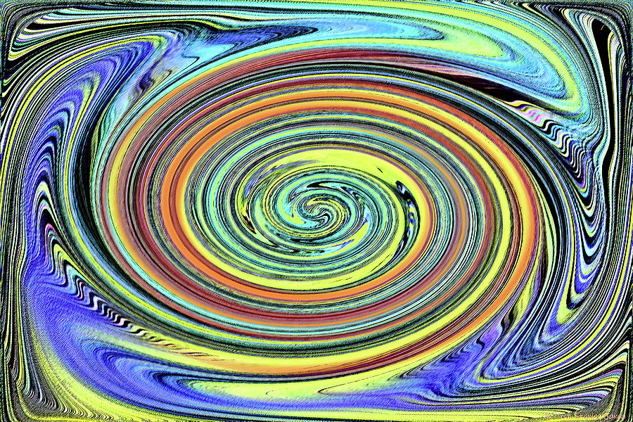 Salmon Police Boat Abstract #0392ps4 Digital Art by Tom Janca