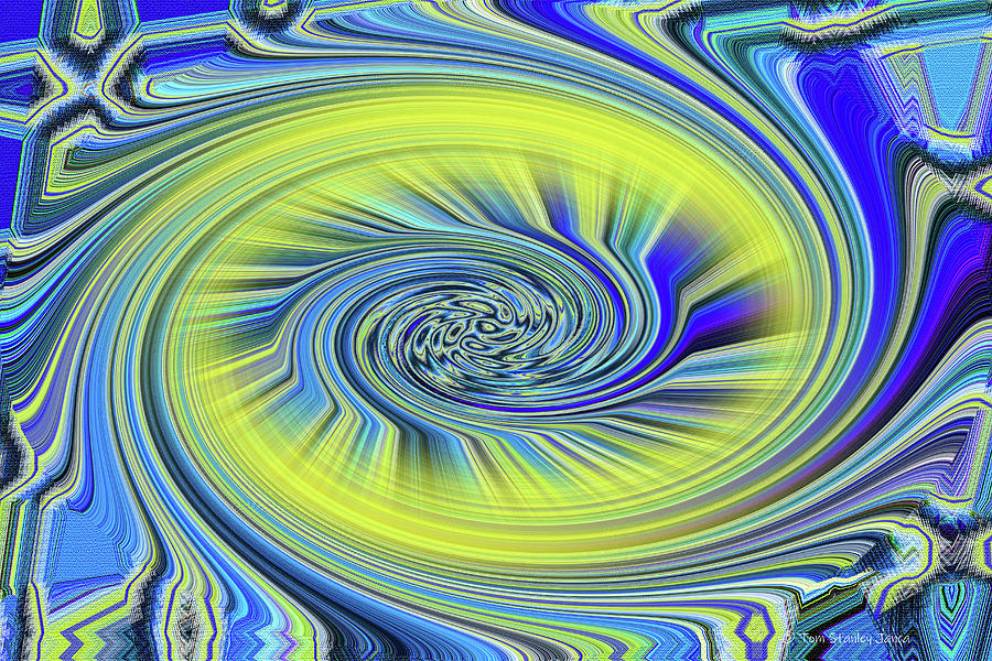 Salmon Police Boat Abstract Digital Art by Tom Janca