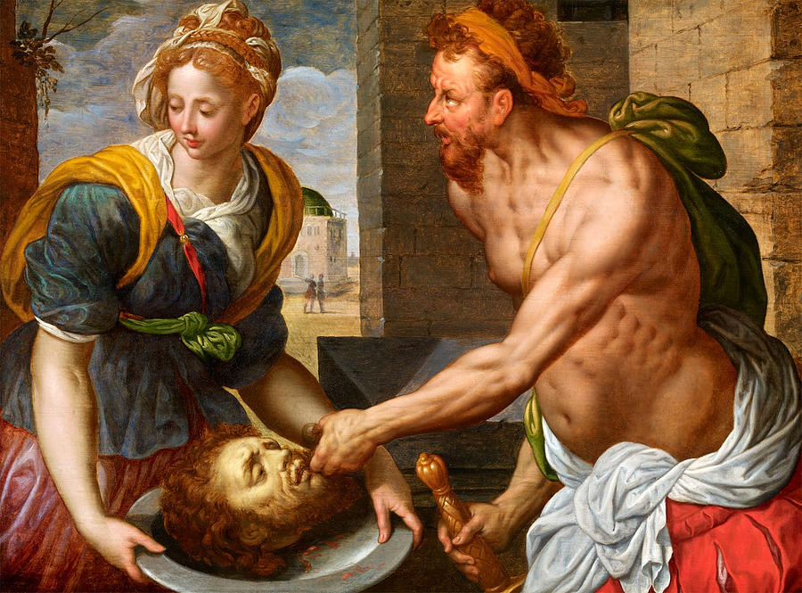 Salome with the head of John the Baptist Painting by Gillis Coignet