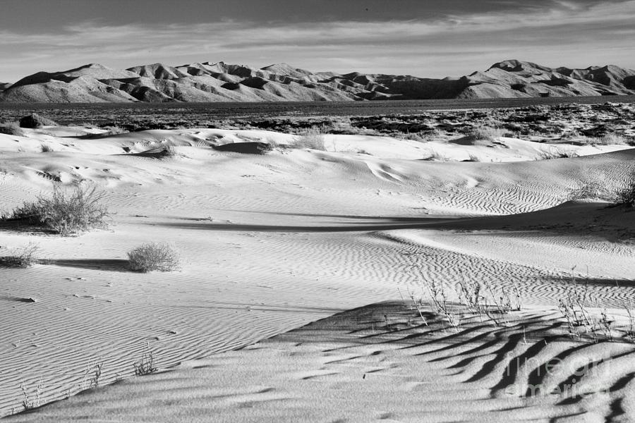 Salt Basin Dunes Afternoon Shadows At Guadalupe Mountains National Park Black And White Photograph by Adam Jewell