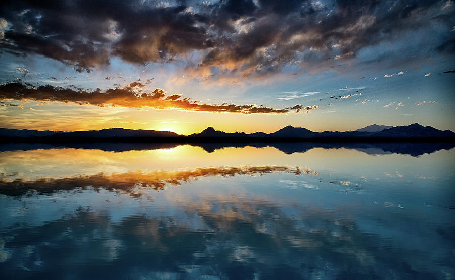 Salt Flats Sunset Photograph by Lauren Denos - Fine Art America