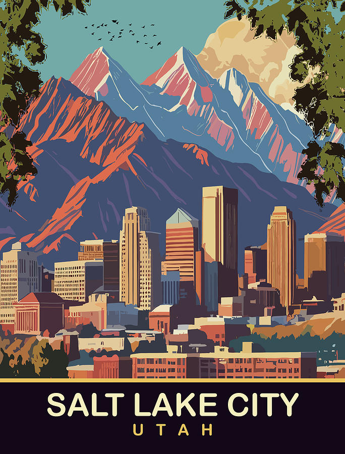 Salt Lake City Digital Art by Long Shot