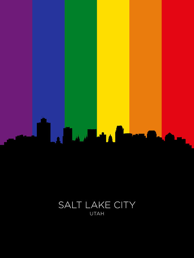 Salt Lake City Utah Skyline #15 Digital Art by Michael Tompsett