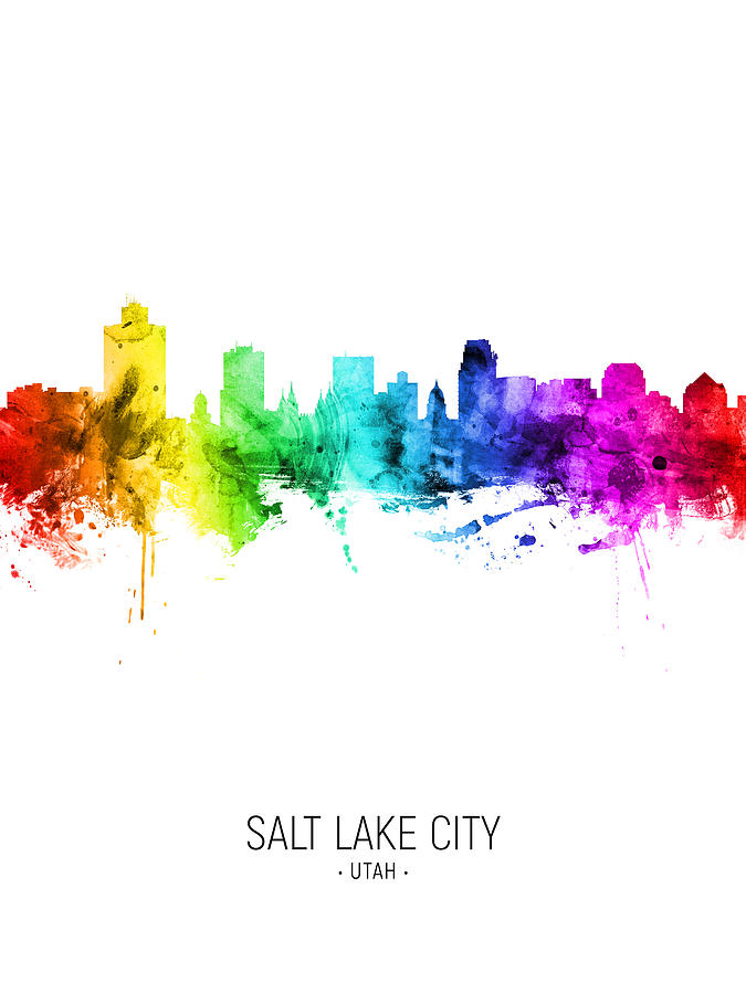 Salt Lake City Utah Skyline #43 Digital Art by Michael Tompsett