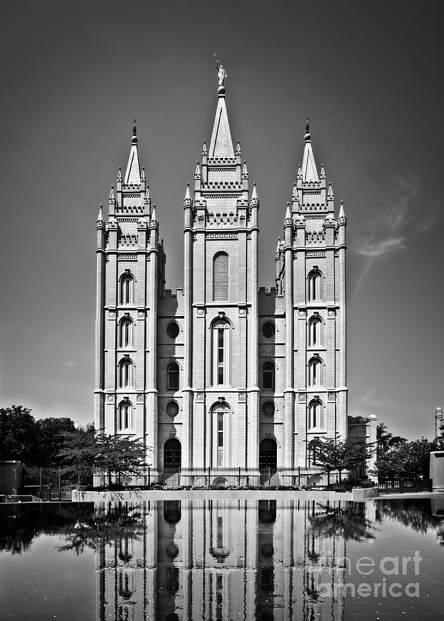 Salt Lake City Photograph - Salt Lake Mormon Temple on Temple square by Delphimages Photo Creations