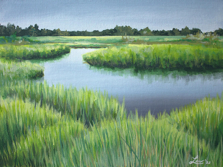 Salt Marsh at Banks Chanel Painting by William Love