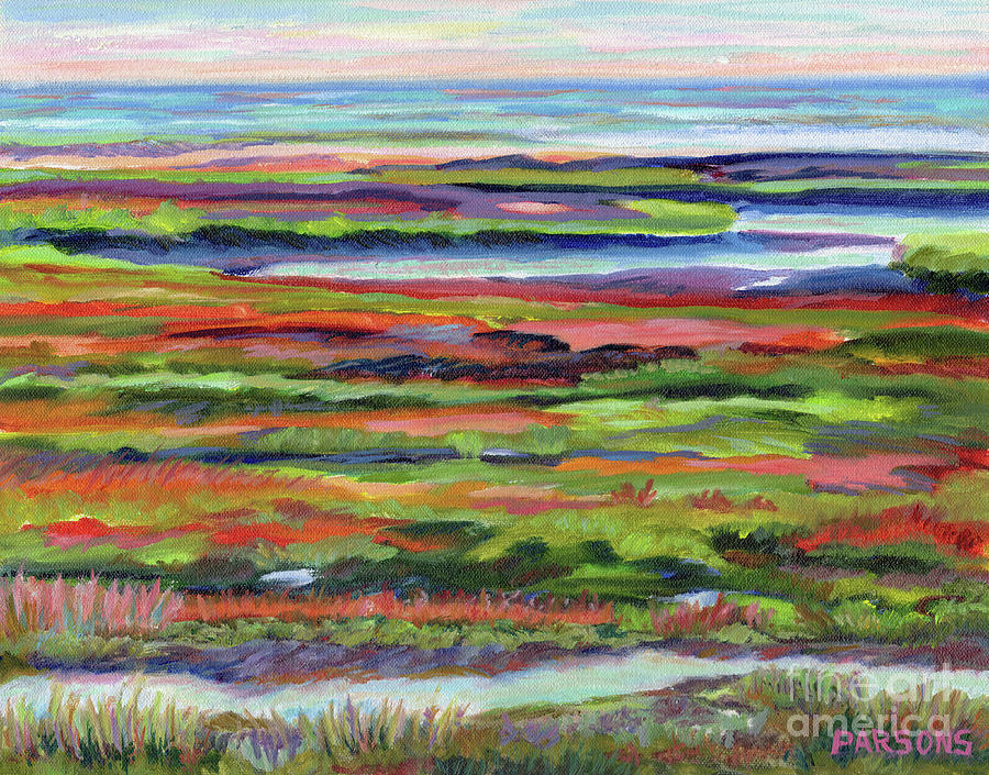 Salt Marsh, Cape Cod, Massachusetts Painting by Pamela Parsons