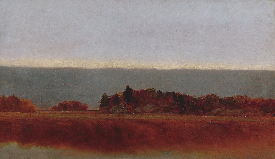 Fall Painting - Salt Meadow in October by John Frederick Kensett 1816-1872