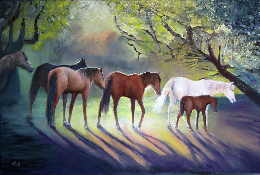Salt River Mustangs Painting by Evelyn Snyder