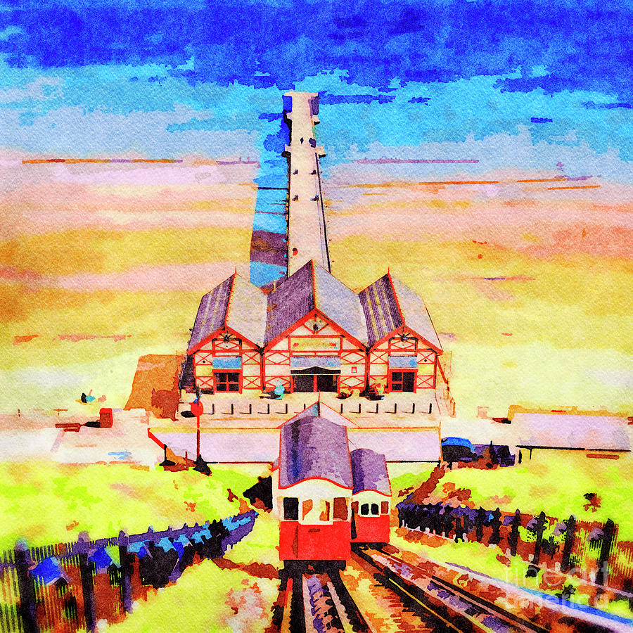 Saltburn by the Sea, Cliff Railway, Watercolour Photograph by Colin and Linda McKie