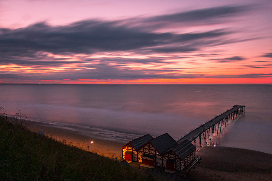  Saltburn  pier at sunset UK Photograph by John Mannick