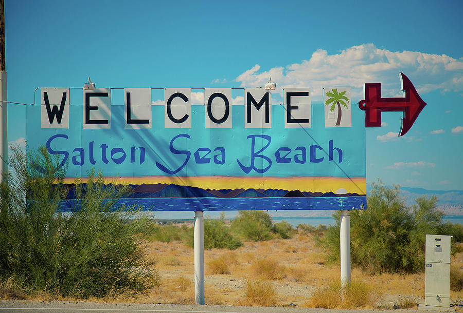 Sign Photograph - Salton sea beach sign by Hyuntae Kim