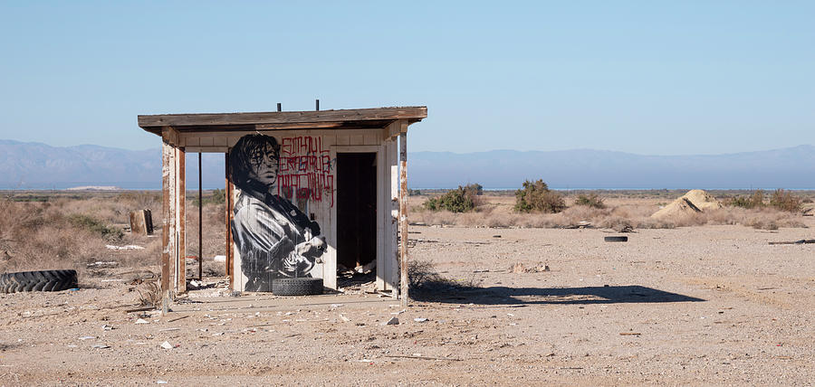 Mountain Photograph - Salton Sea Shack and Landscape by William Dunigan