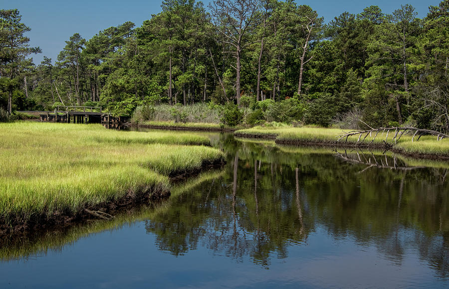Saltwater Marsh Reflections on a Summer Morning Photograph by Marcy Wielfaert