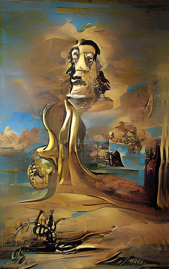 Salvador Dali in the Steampunk World AI Digital Art by Floyd Snyder