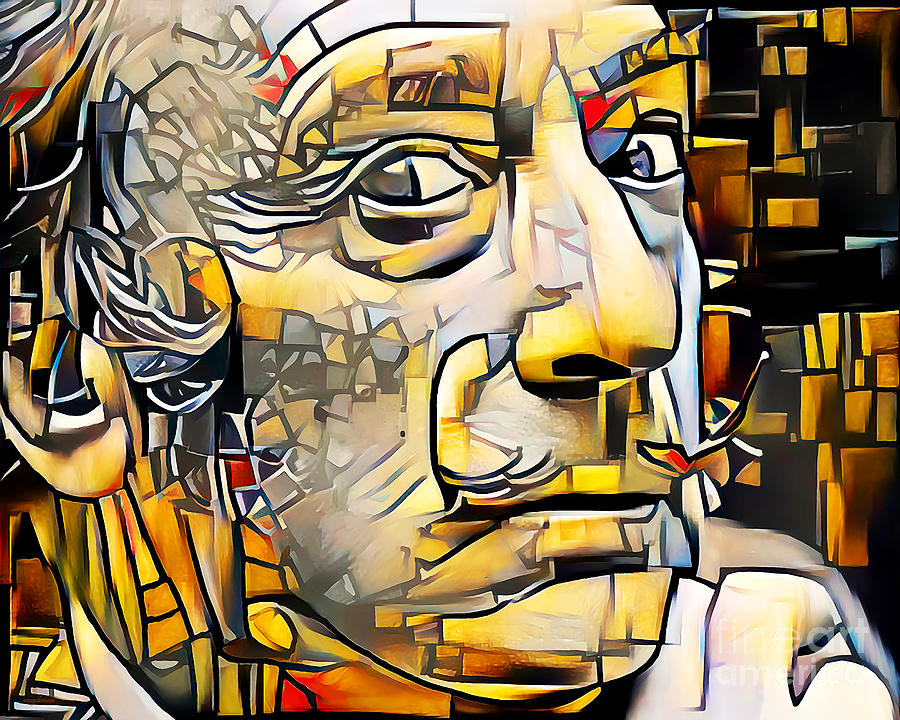 Salvador Dali in Vibrant Contemporary Cubism Colors 20200728 Photograph by Wingsdomain Art and Photography