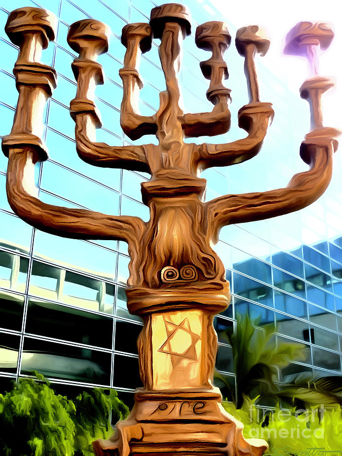 Salvador Dali Menorah Sculpture Ben Gurion Airport Painting 1 Mixed ...