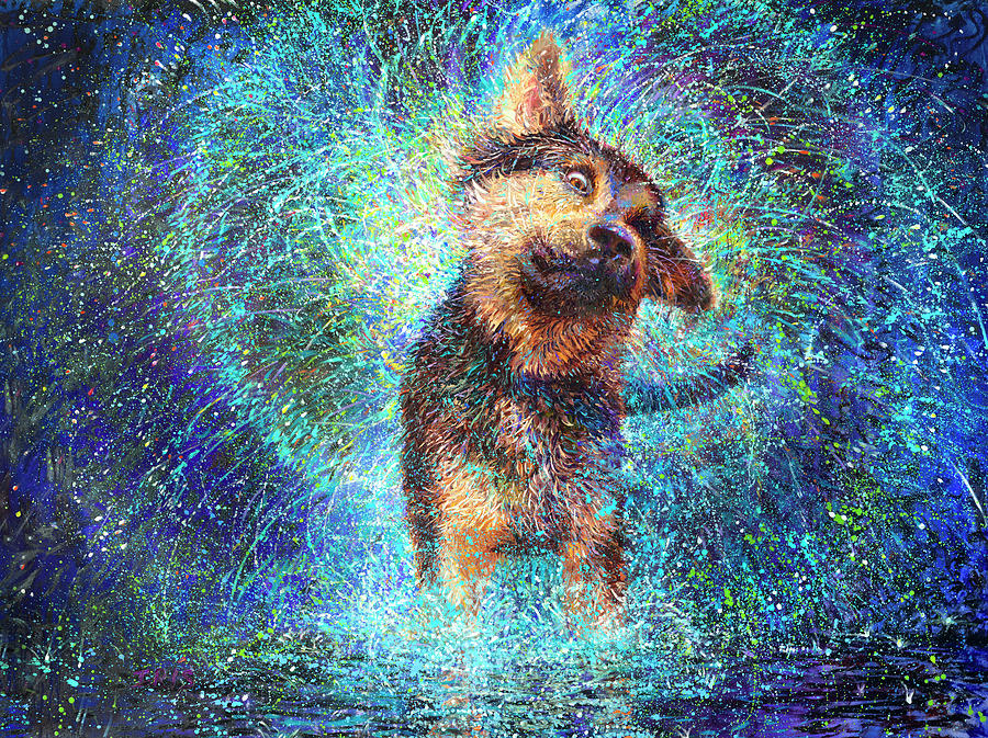Dog Painting - Salvador by Iris Scott