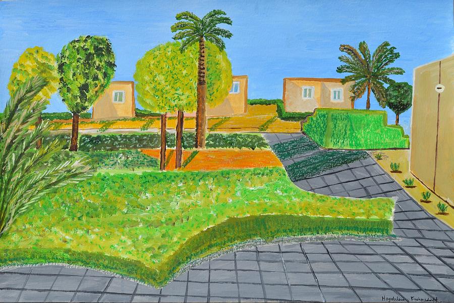 Salwa Garden Village Compound  Painting by Magdalena Frohnsdorff
